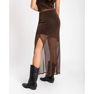 Falda con brillo transparente