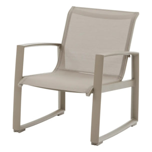 Salon de jardin "Boreane" Noisette & café 5 places en aluminium texaline et polyester