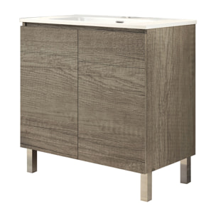 Ensemble de Salle de Bain Lust | 80 cm Nebraska | Deux Portes | Lavabo Encastré | N'inclut pas le Miroir | Meuble Assemblé | Alday