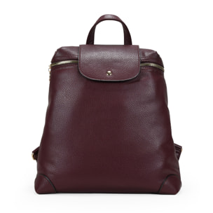 Mochila burdeos con solapa