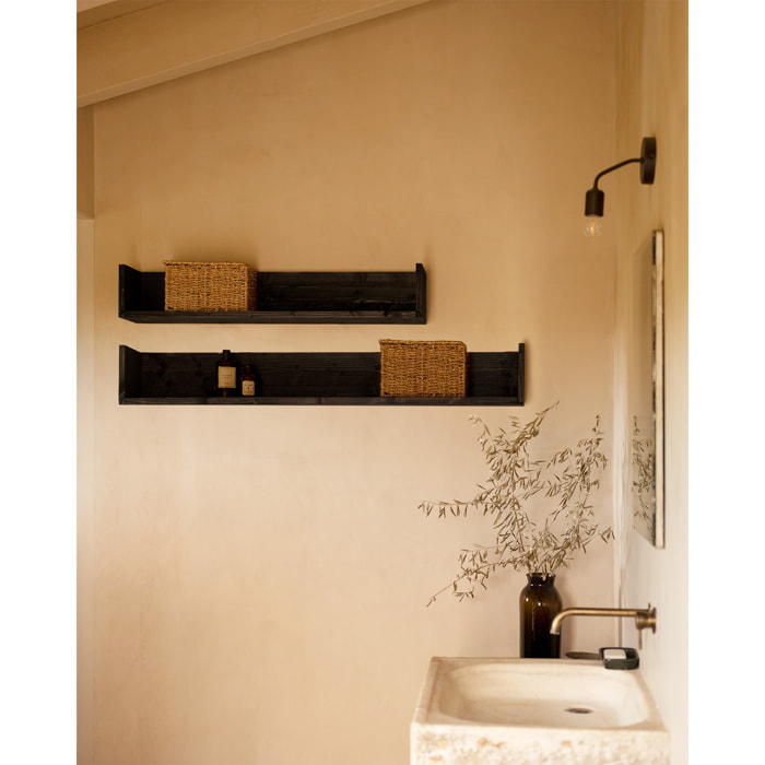 Estantería de madera maciza tono negro de varias medidas