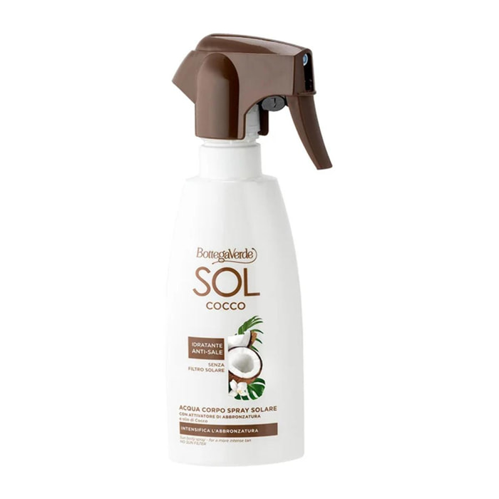 SOL Cocco - Acqua corpo spray solare - intensifica l'abbronzatura - con attivatore di abbronzatura e olio di Cocco - senza filtro solare - idratante, anti-sale