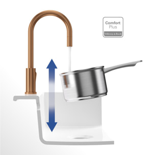 Robinet cuisine Umbrella flex + Distributeur de savon Bronze