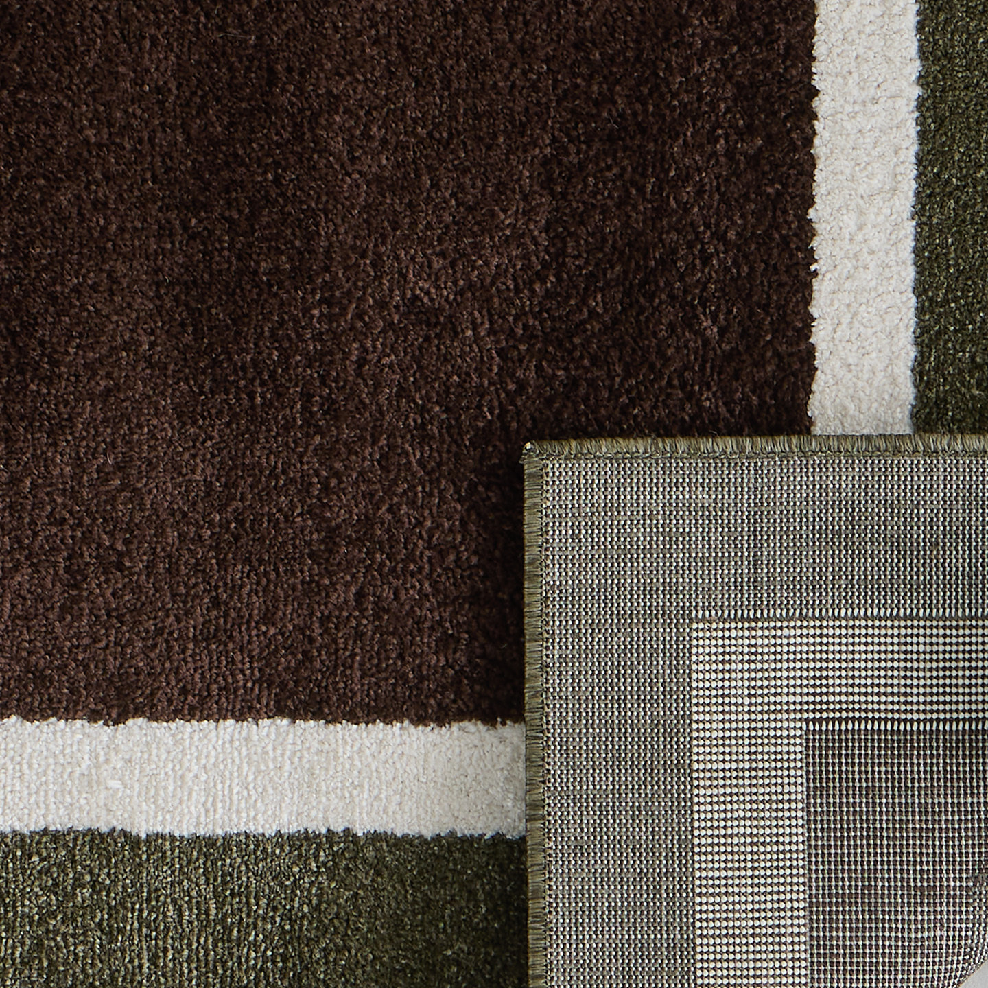 SANTAL - Tapis de salon marron à motif cadre rétro