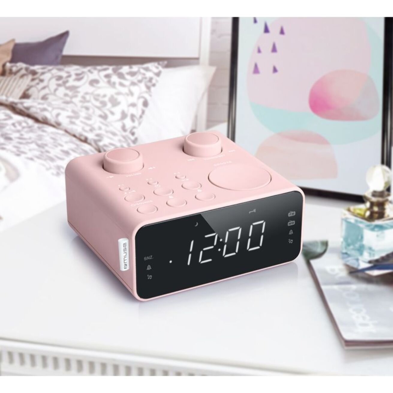 Radio réveil MUSE M-17 CPK rose