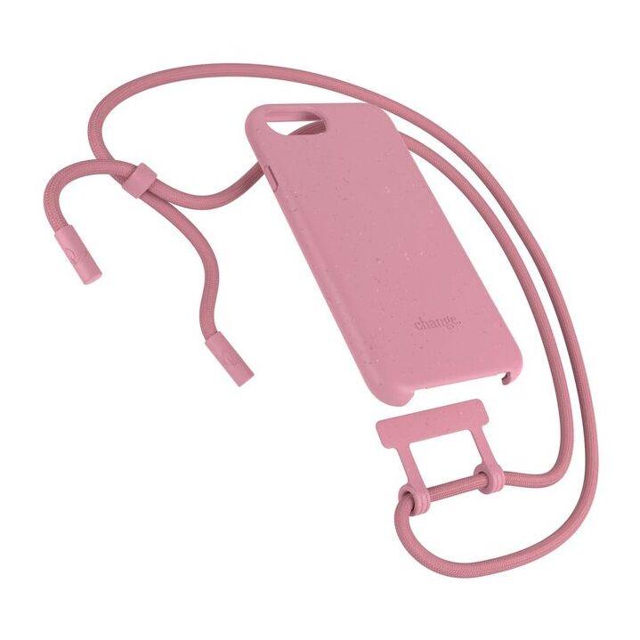 Coque avec cordon WOODCESSORIES iPhone 6/7/8/SE Tour de cou Bio rose