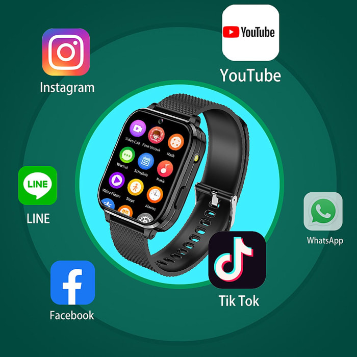 Smartwatch Phone T36 4G con SO Android incorporado. Funciones avanzadas y localizador GPS, Wifi y LBS.