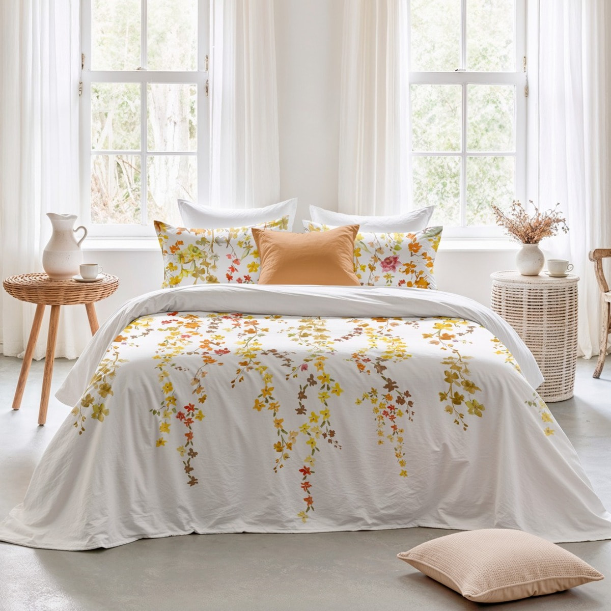 Funda nórdica 100% algodón 200 hilos Haku Amarillo