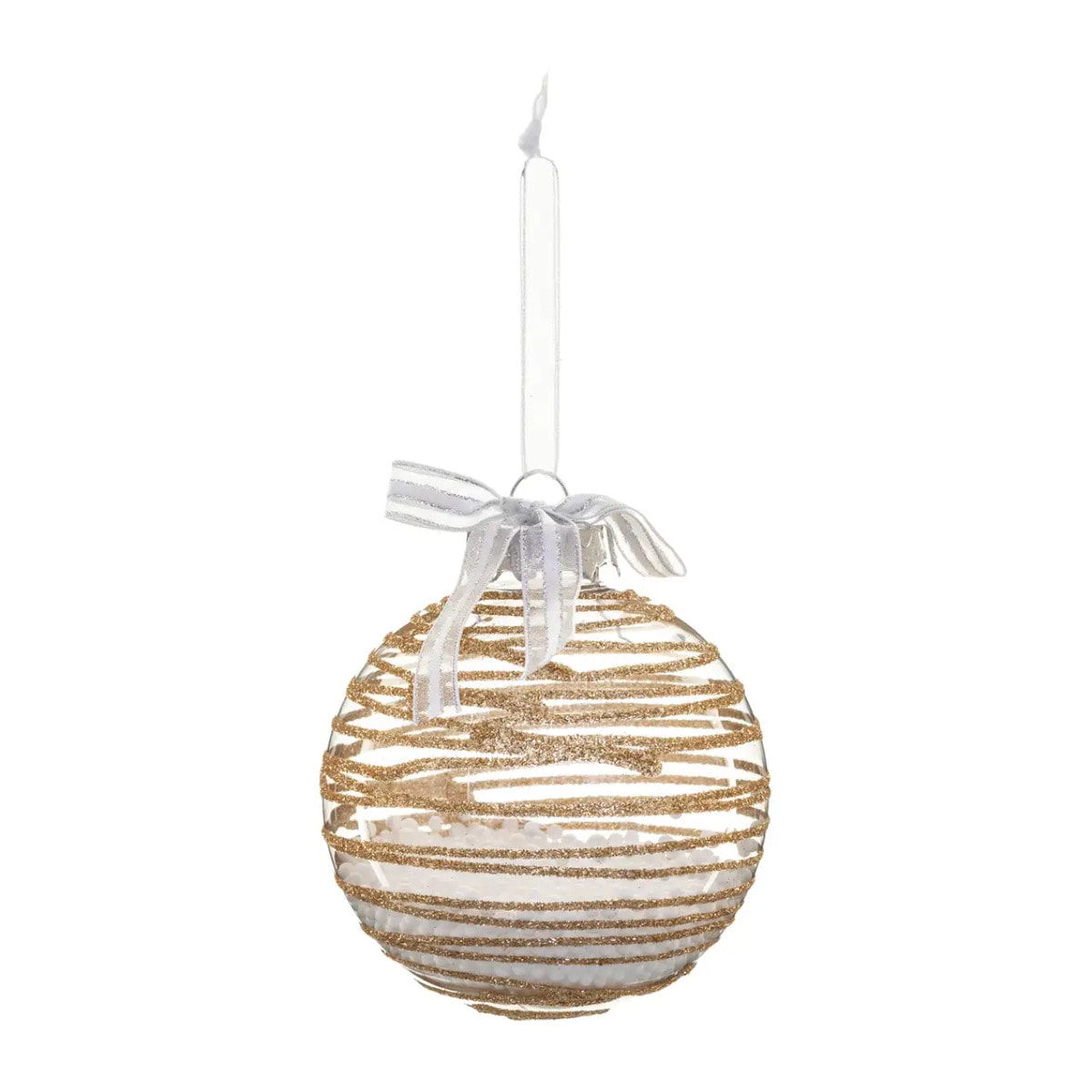 Boule avec billes à l'intérieur D.8cm or