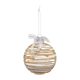 Boule avec billes à l'intérieur D.8cm or