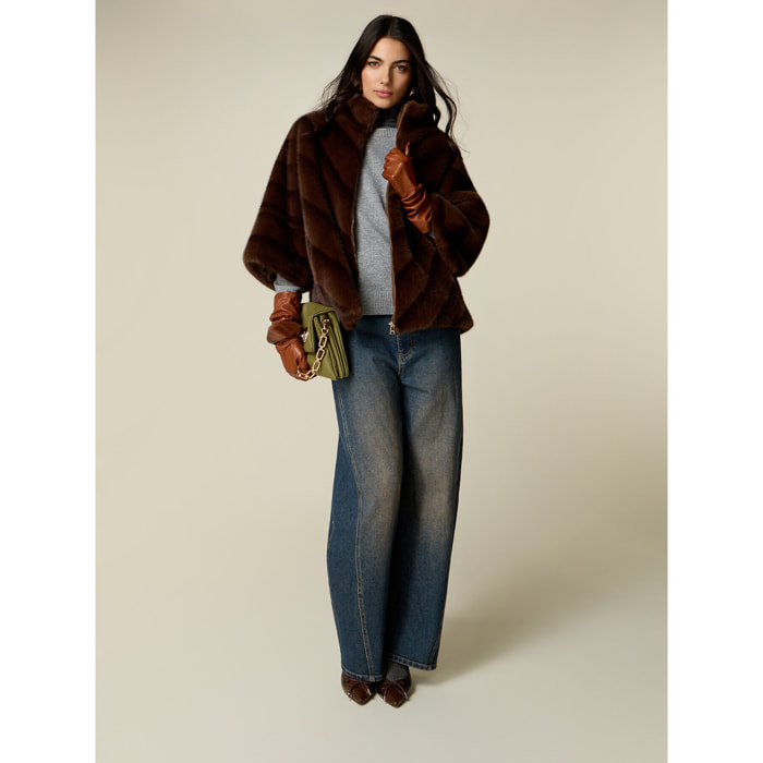 Oltre - Jeans wide leg barrel - Blu