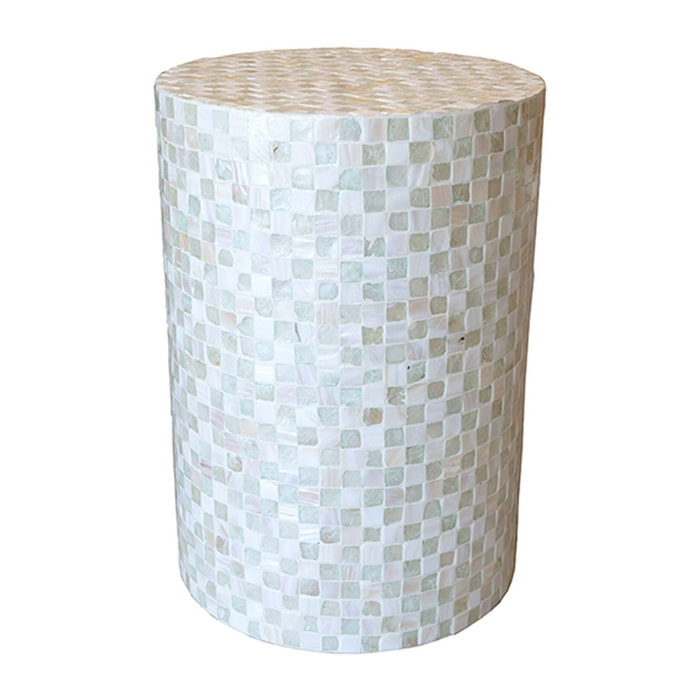 Table d'appoint en coquille de capiz verte ZINA