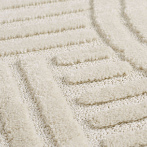 TURIN - Tapis moderne à motif géométrique en relief Creme