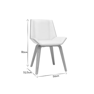 Chaise design blanc et bois clair MELKIOR