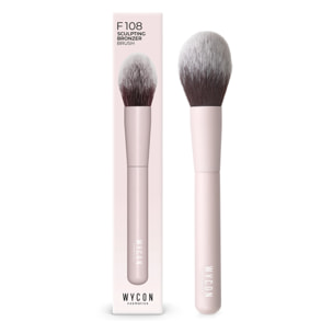 F108 SCULPTING BRONZER Pennello viso per l'applicazione professionale di prodotti in polvere.