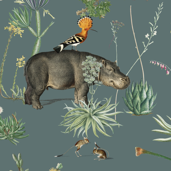 Papier peint panoramique Bestiaire Botanique Motif -