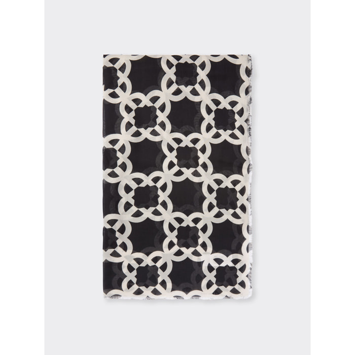 Elena Mirò - Estola estampada - Negro