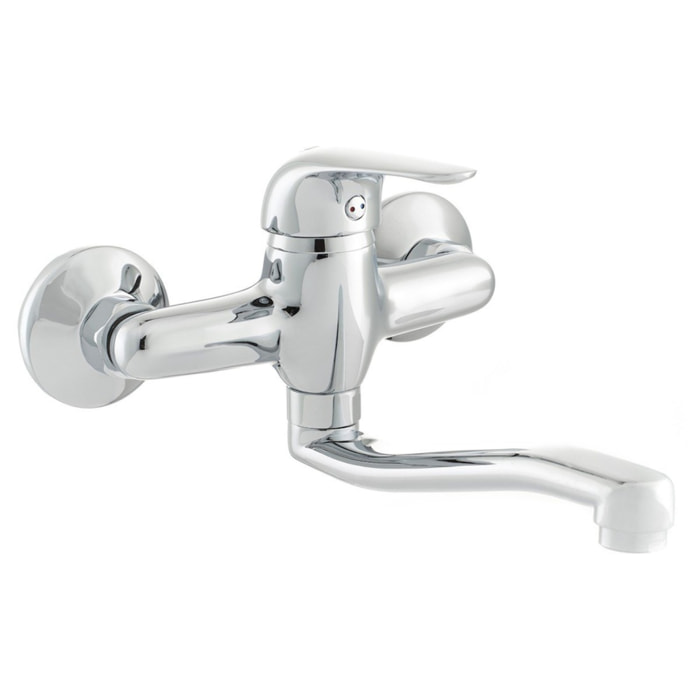 S-Line mitigeur de lavabo mural à levier avec bec pivotant, 150 mm, chrome (SL261)