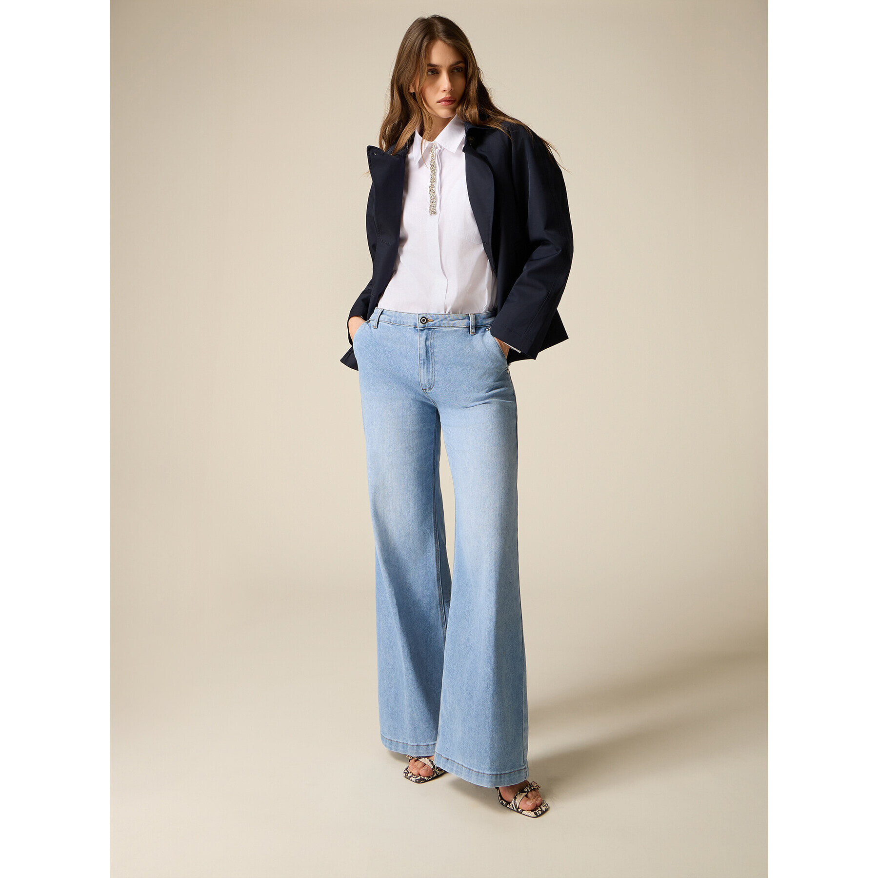 Oltre - Jeans palazzo - Light - blue