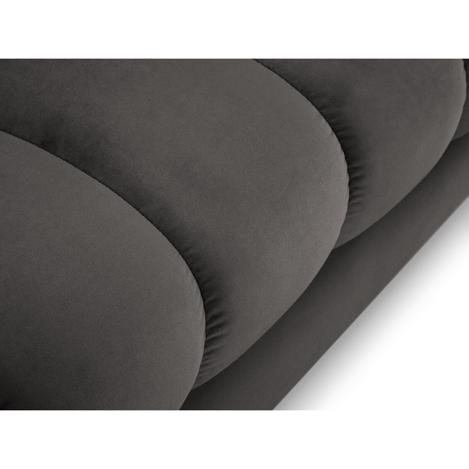 Méridienne droite "Bali" en velours gris foncé