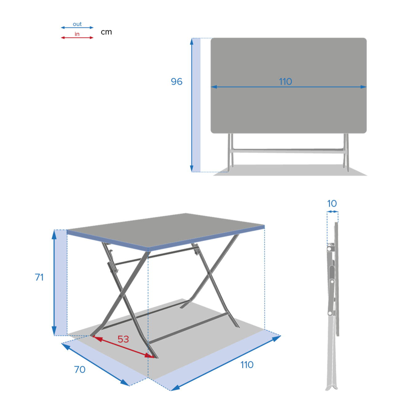 Table de jardin pliante rectangulaire Greensboro Tonka
