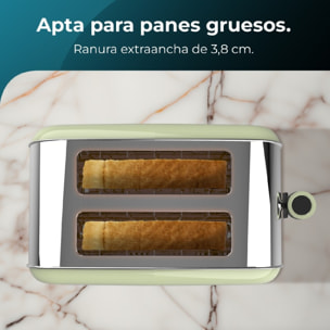 Cecotec Tostador vertical Toastin' time 850 Green 850W de Potencia Doble ranura