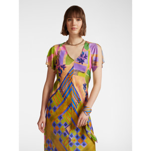 Elena Mirò - Vestido midi estampado - Rosa