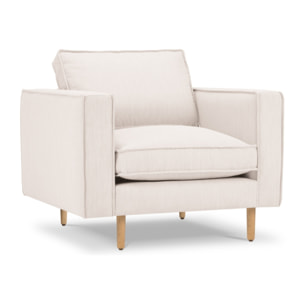 Fauteuil "Alexis" en tissu structurel beige clair