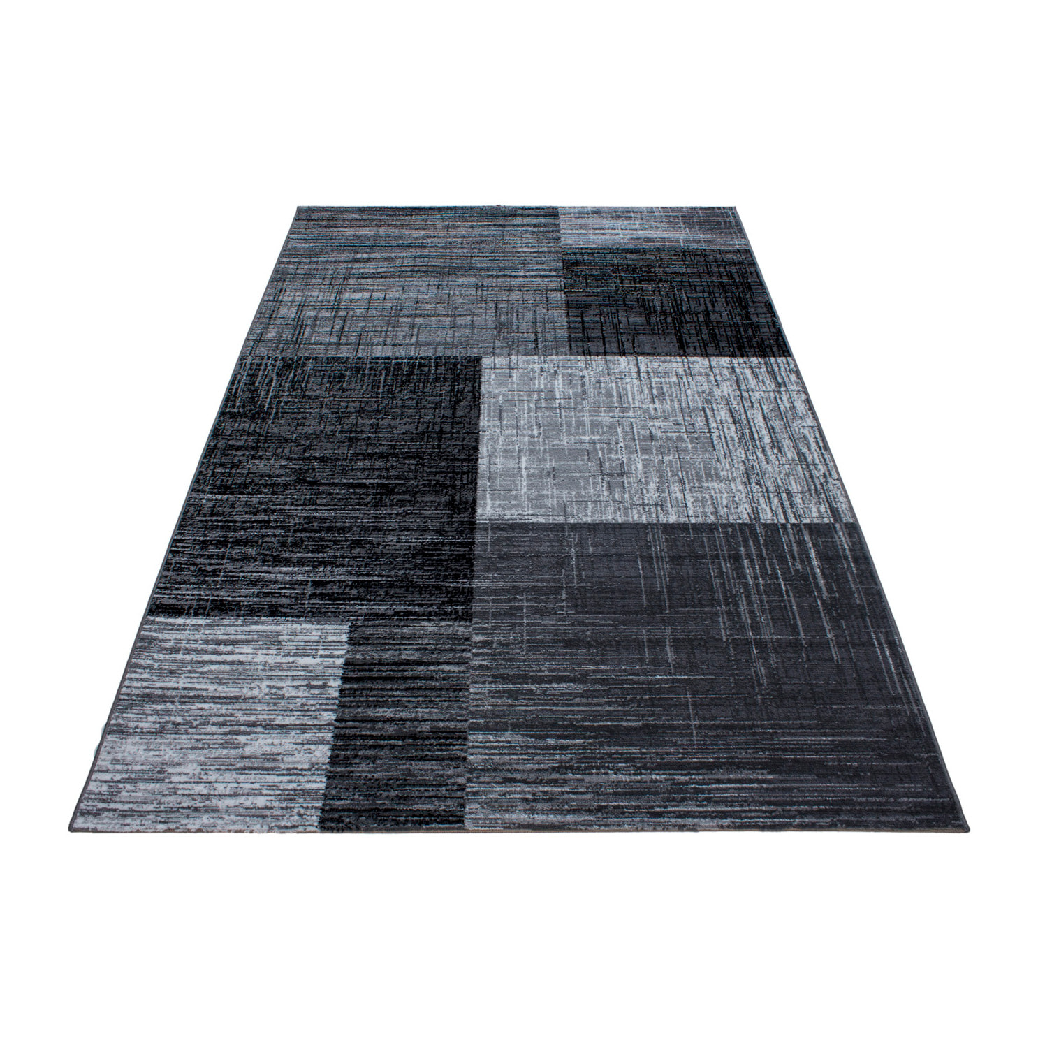 PLUS - Tapis à poils courts géométrique noir - PLU8001NOI