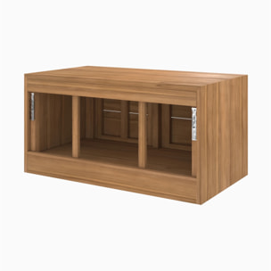 Meuble de salle de bain suspendu en bois de teck 90 cm - Hera