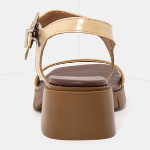 Sandalias con tacón 2060 NAPPA SHINNY CHAMPAGNE / VARSOVIA color Champagne