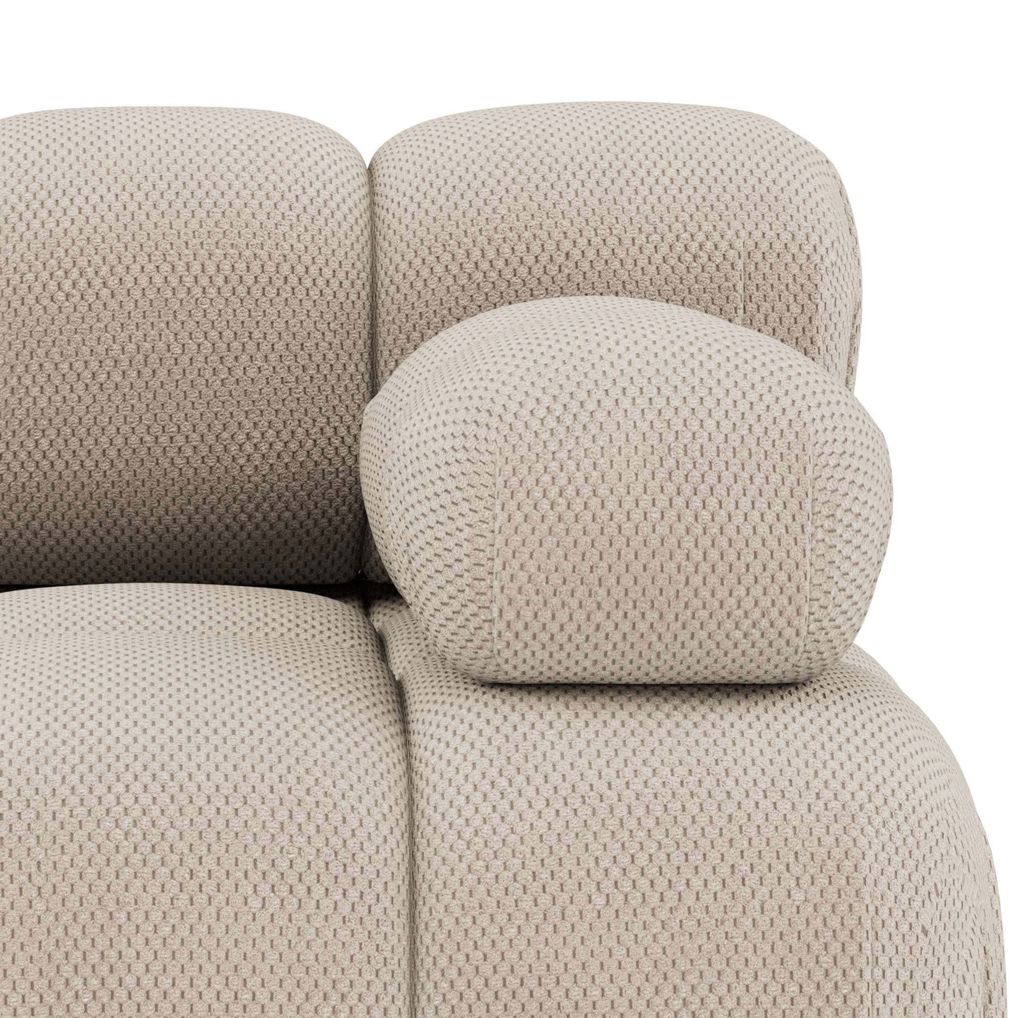 Ruby - module d'assise droit en velours texturé - Beige