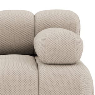 Ruby - module d'assise droit en velours texturé - Beige