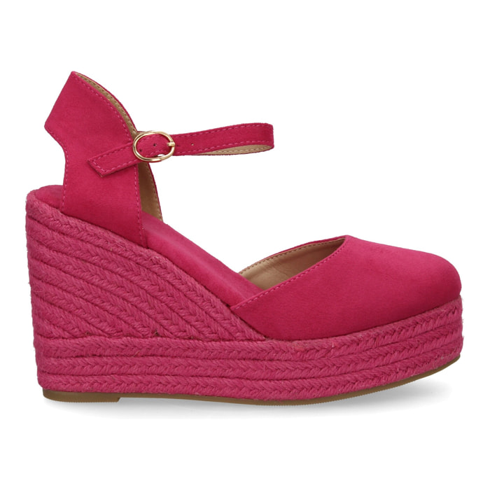 Alpargata cuña mujer talón cerrado y pulsera tobillo