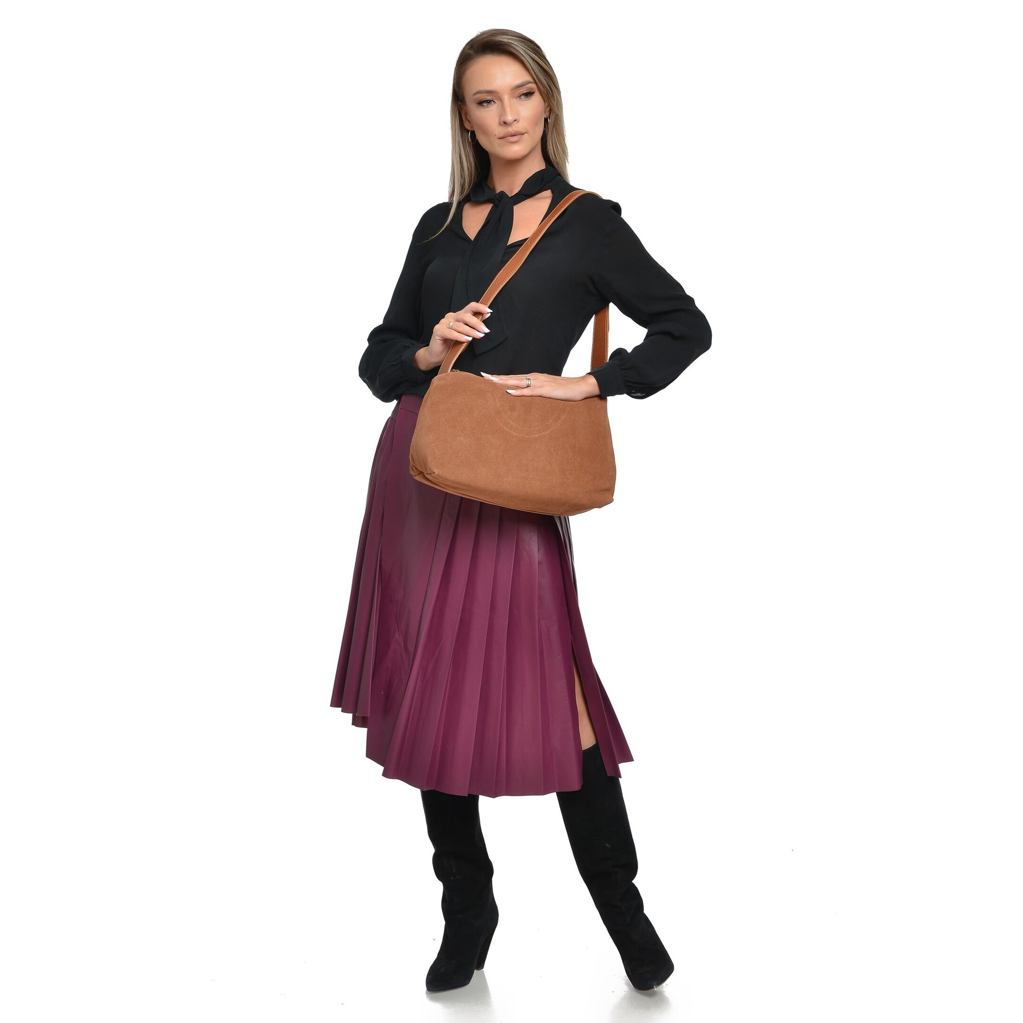 Borsa a tracolla Anna Luchini Cammello