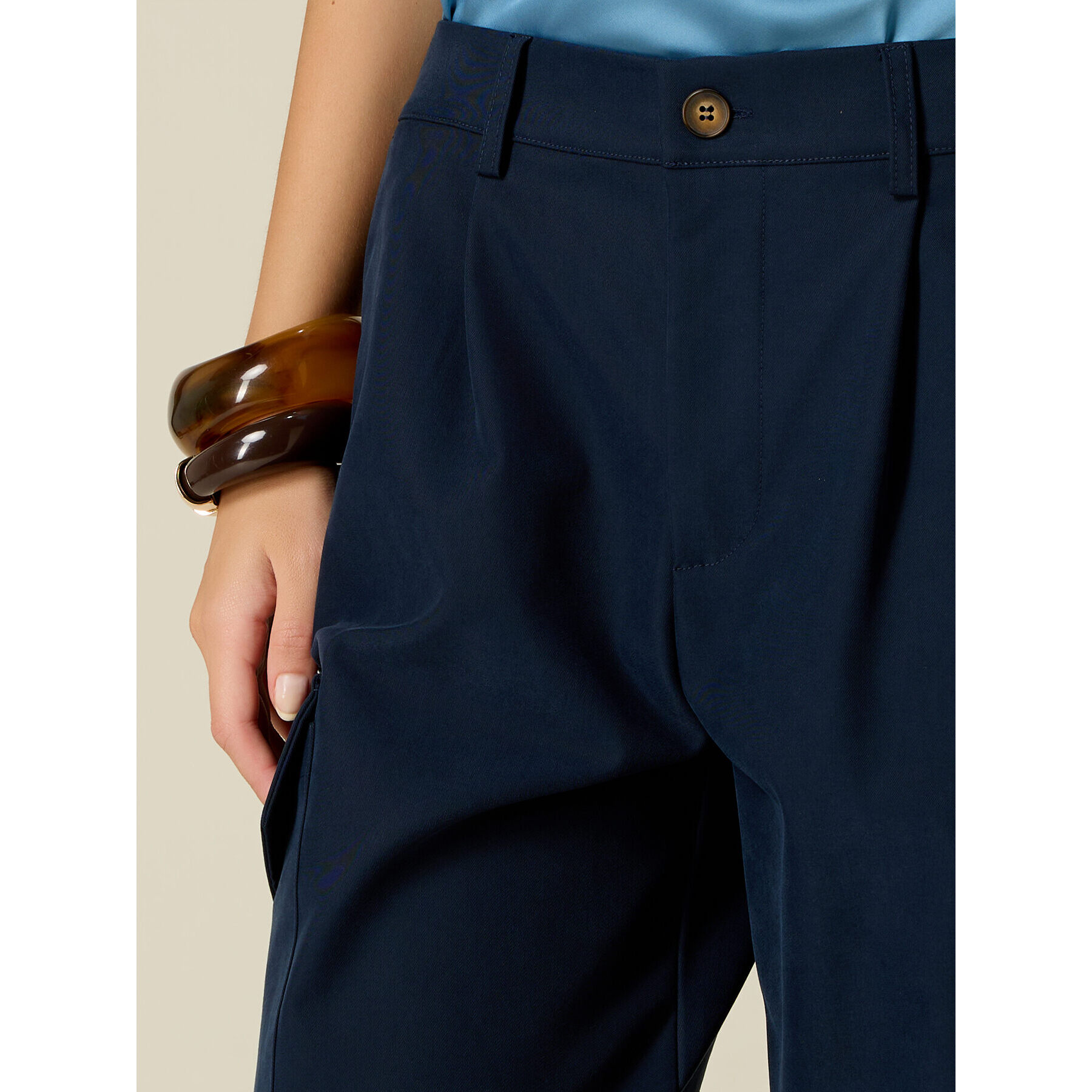 Oltre - Pantalones cargo de sarga - Azul