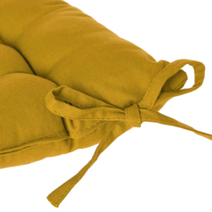 Galette de chaise jaune 38x38cm