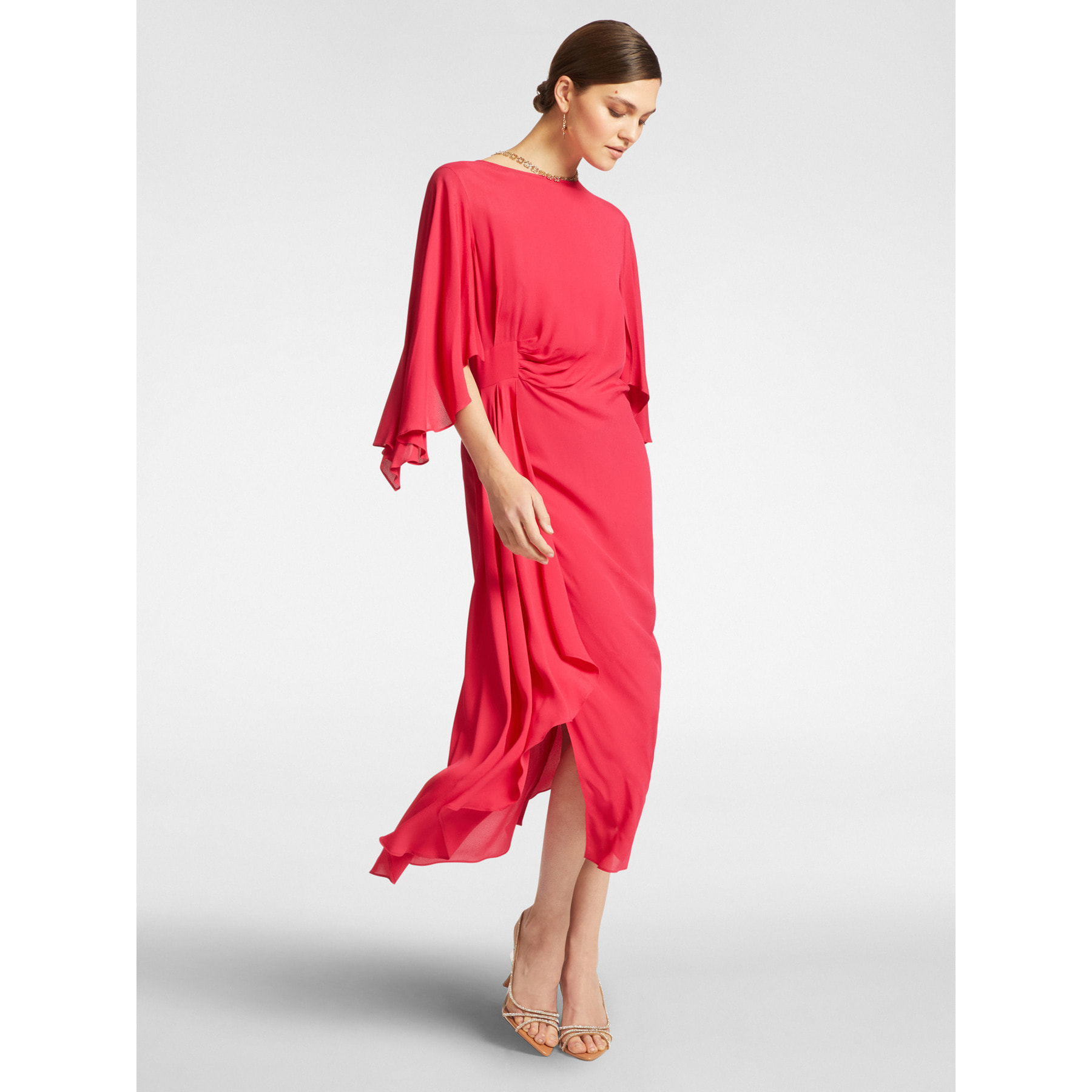 Elena Mirò - Vestido elegante con drapeados - Rojo