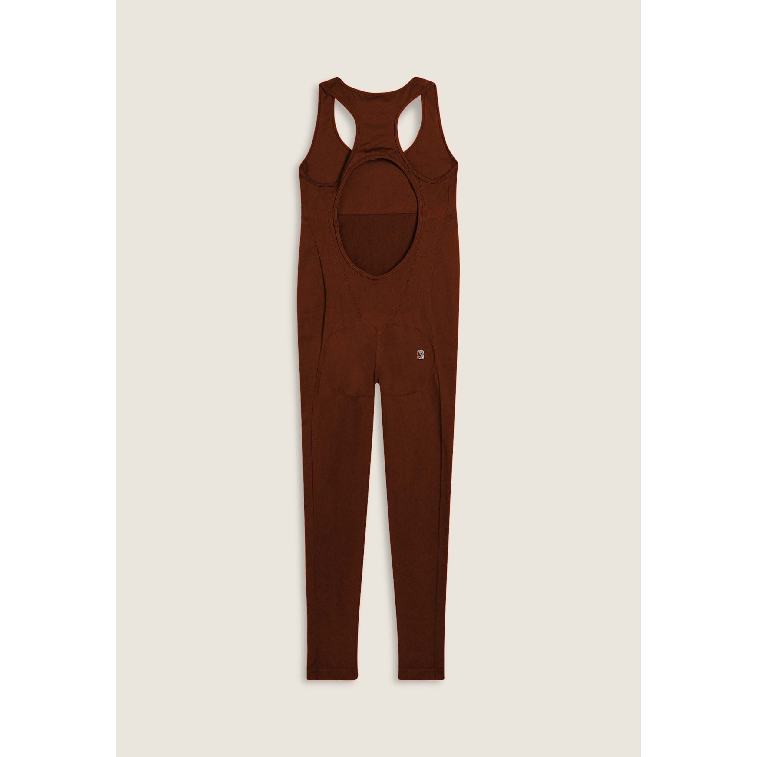 Tuta jumpsuit seamless con schiena scoperta e cuciture shaping