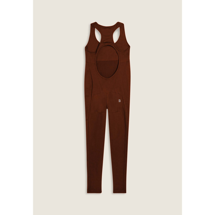 Tuta jumpsuit seamless con schiena scoperta e cuciture shaping