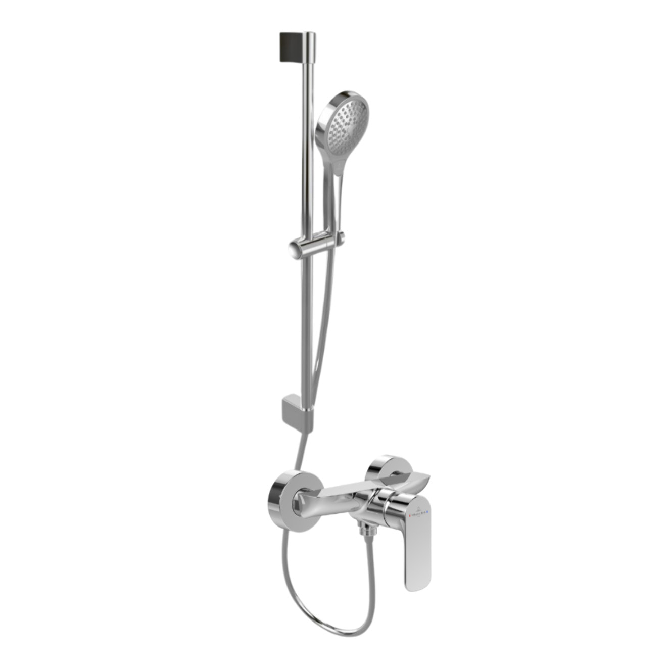 Mitigeur mécanique douche O.novo Chrome + Ensemble de douche Verve Showers 3 jets Chrome