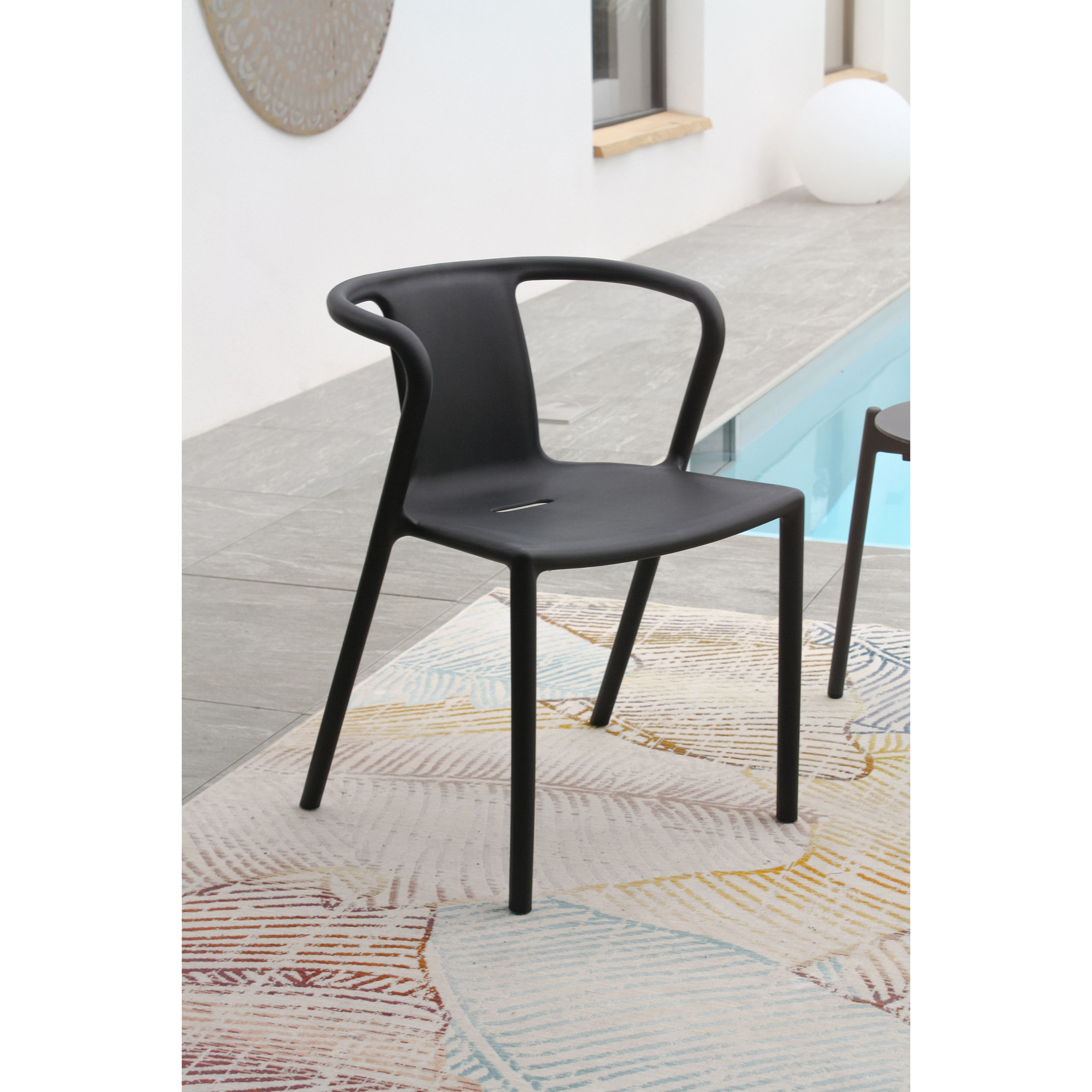 BOSTON - Ensemble repas de jardin 4 places en aluminium gris anthracite