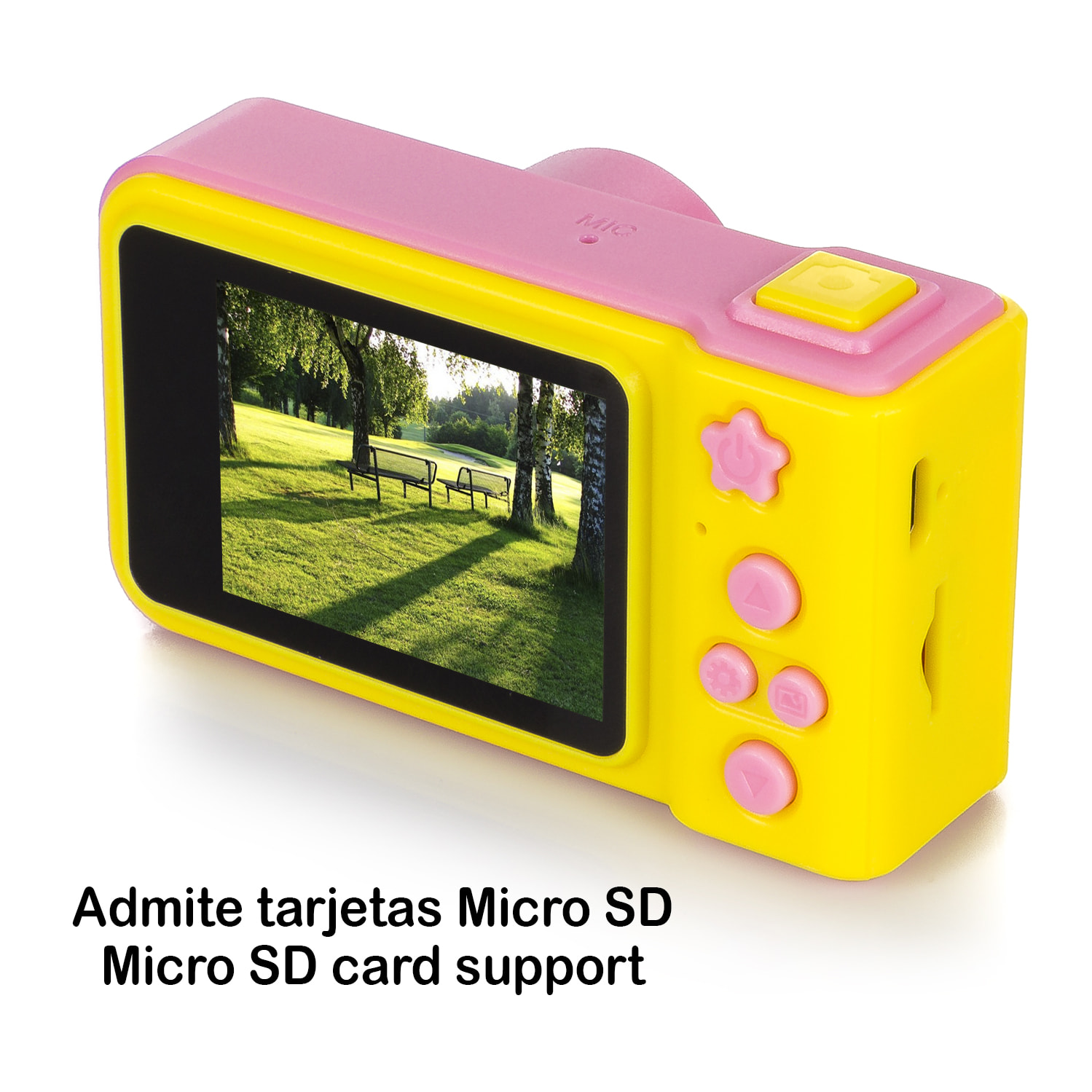 DAM Foto e videocamera per bambini con giochi 8x4x4 Cm. Colore giallo