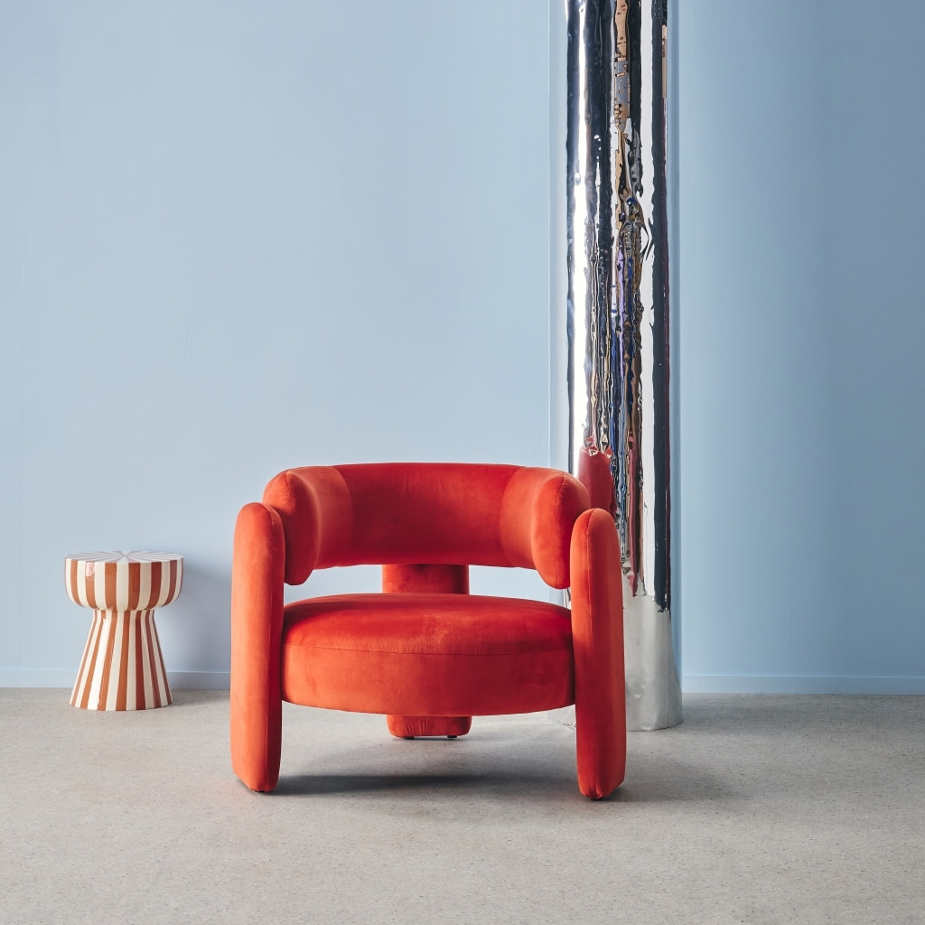 Fauteuil tripode en velours  MELLOW