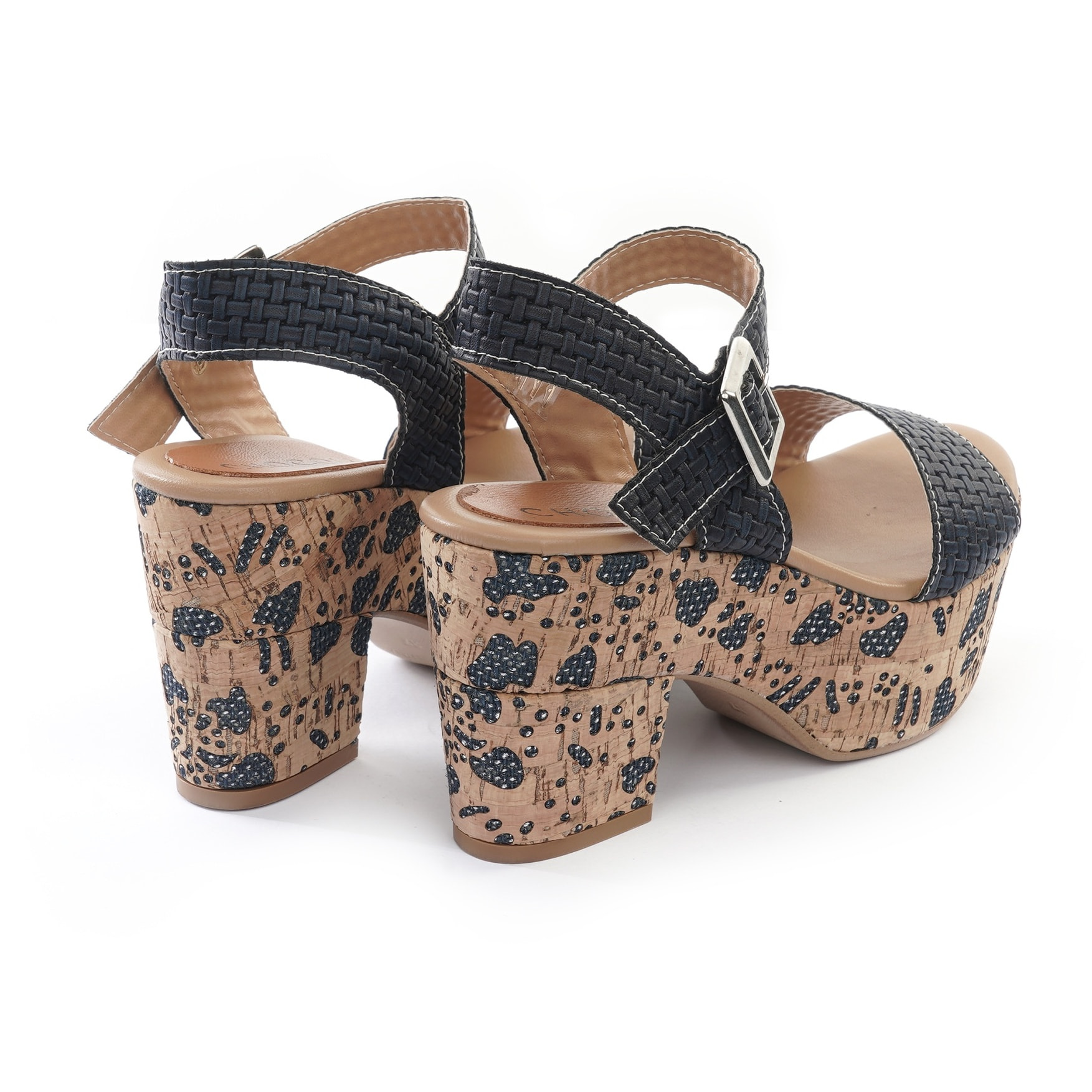 SANDALO PLATFORM FASCIA CHOCOLA' BLU