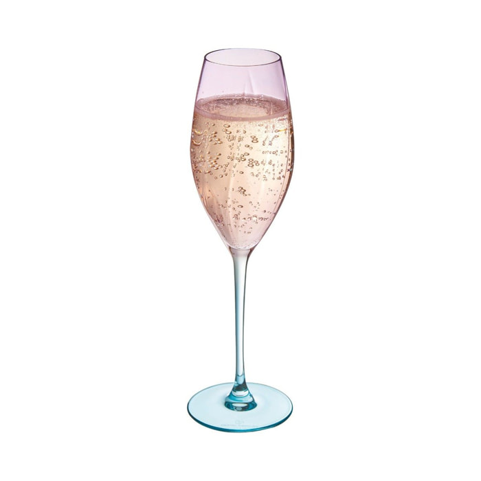 4 copas de champán de colores 21 cl Swirly Spring - Cristal d'Arques