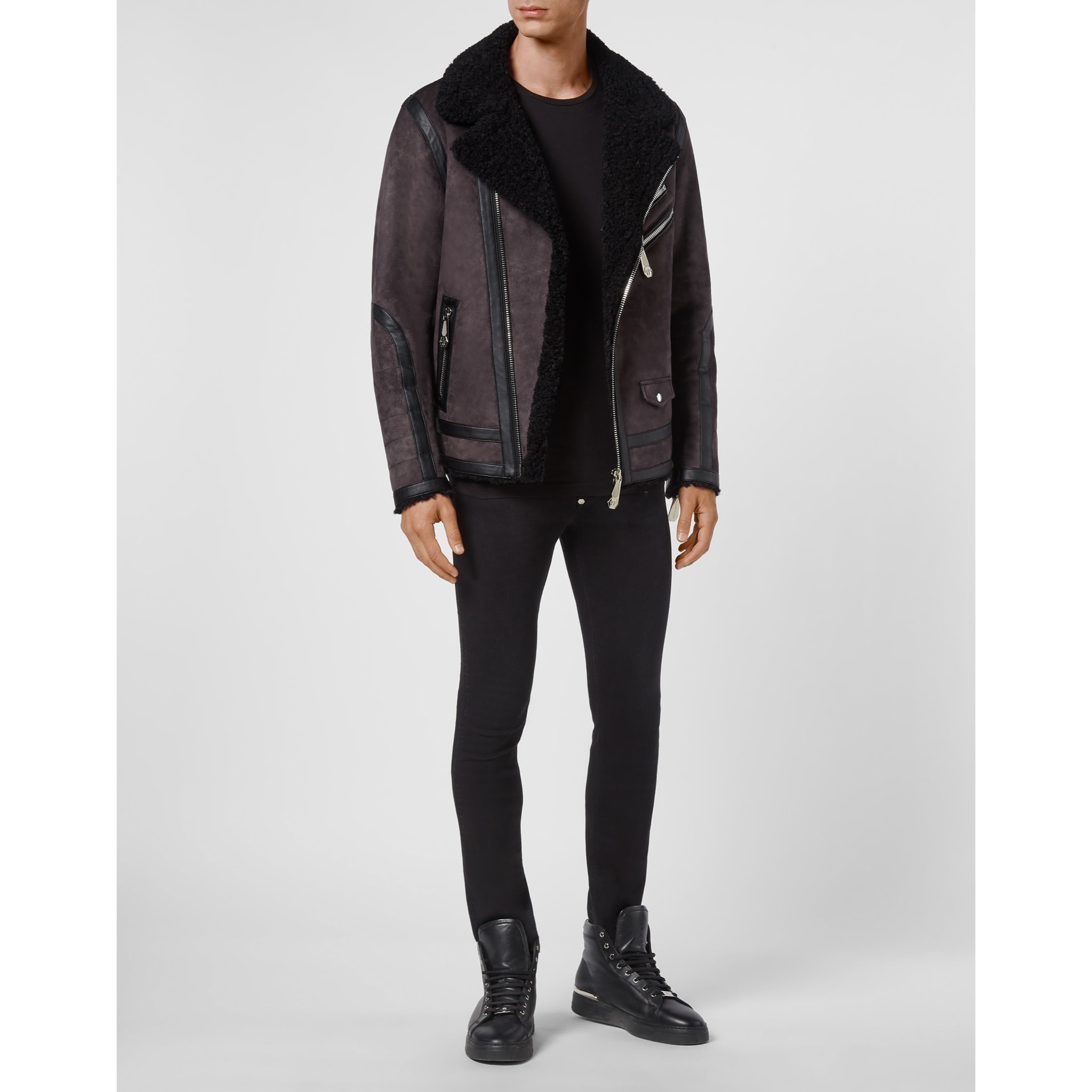 PHILIPP PLEIN Biker Jacket ICONIC PLEIN