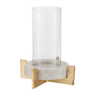 J-Line photophore Base - marbre/métal - gris/champagne - small