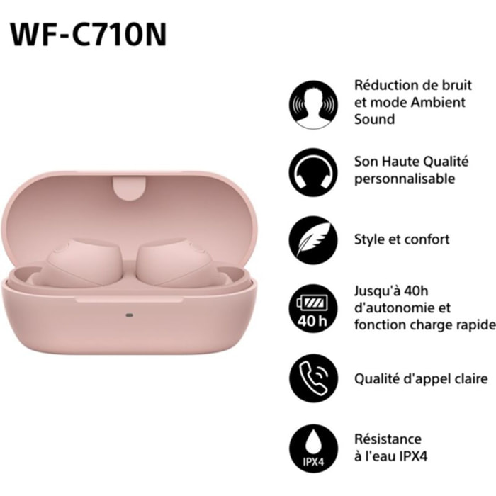 Ecouteurs SONY WF-C710N Rose