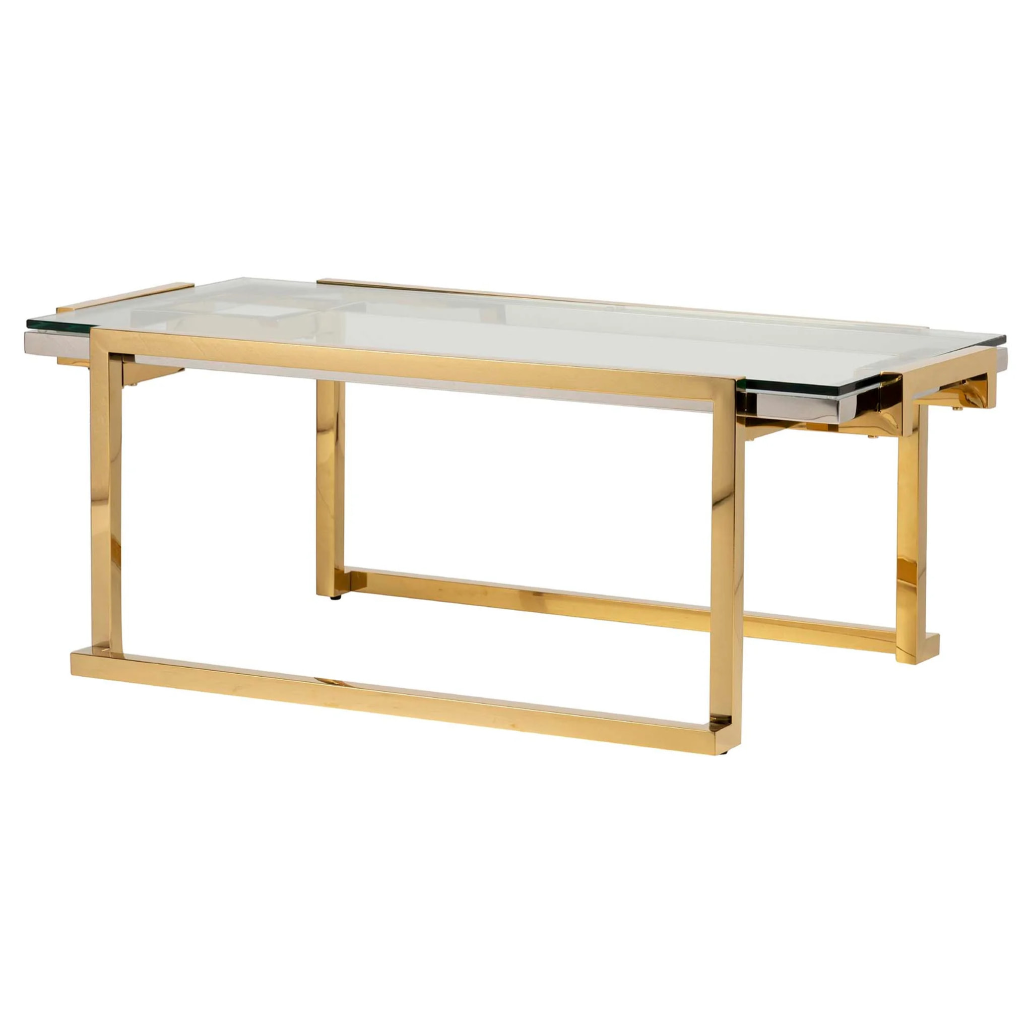 Mesa Centro Acero Inoxidable Cristal Novosibirsk 120x60x45 Cm